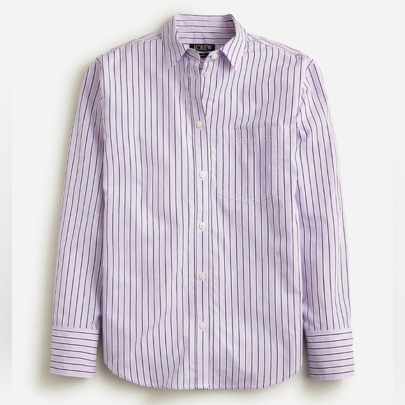 J. Crew Tops - J. Crew Women's Classic Striped Lavender Dress Shirt